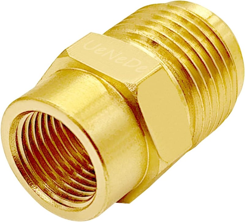 Uenede 2PCS Brass Coupler 3/8" Flare Female to 5/8" Flare Male Tube Gas Adapter Nipples Pipe Fittings Hose Connectors - Image 4